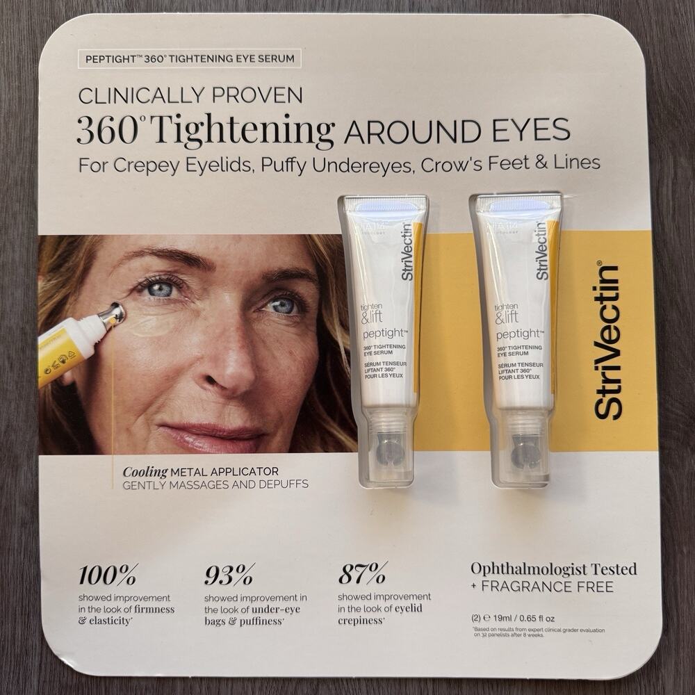 StriVectin Tightening Eye Serum For Crepey Eyelids Puffy Undereyes 19ml Each
